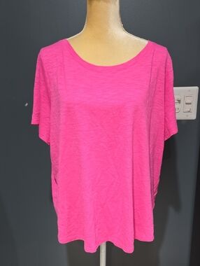NWOT Talbots Short-Sleeve Scoop Tee in Hot Pink Sz 2XP